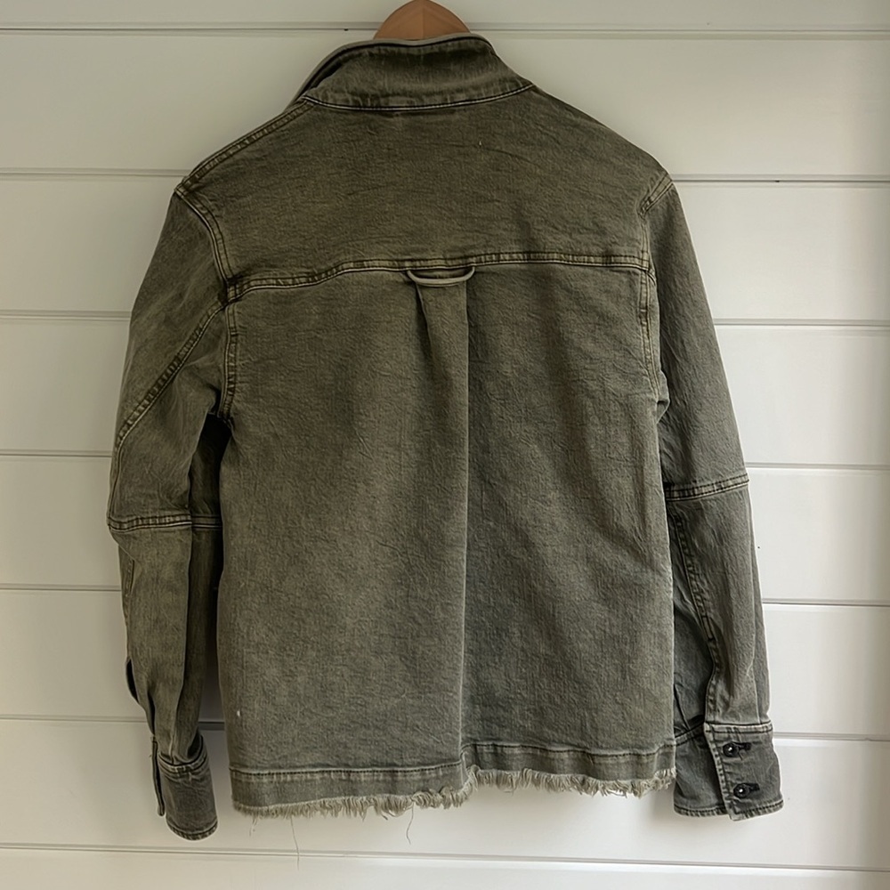 FREE PEOPLE Size XS Harley Washed Olive Green Military Jacket Olive - Picture 5 of 5